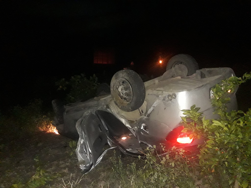 Kozan’da Trafik Kazası :Araç Takla Attı Şoför Yaralandı