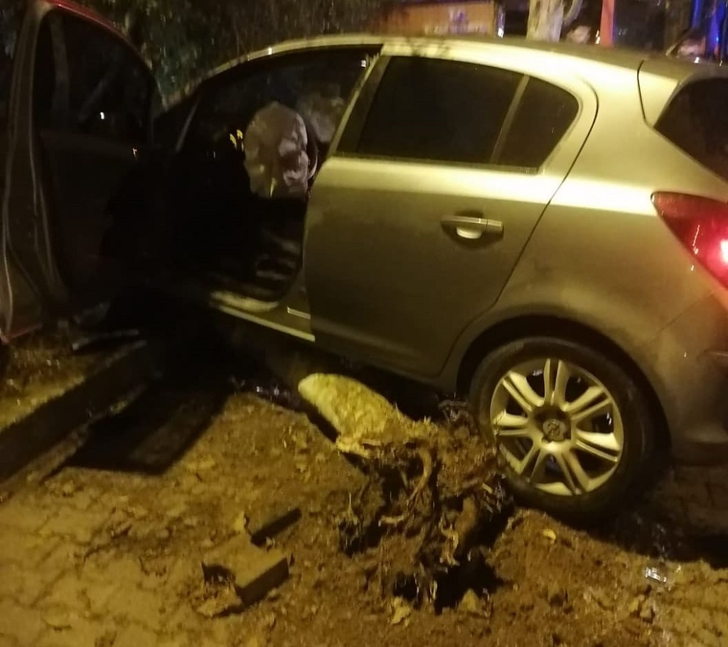 Kozan’da Alkollü Sürücü Ağaca Çarparak Durabildi : 1 Yaralı