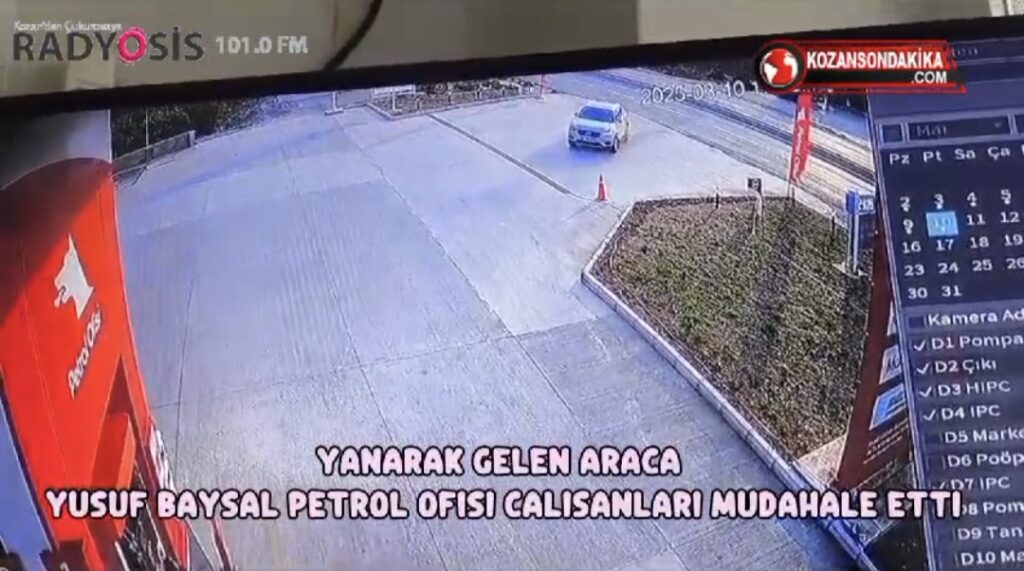 Yanarak Gelen Araca Yusuf Baysal Petrol Ofisi Çalışanları Müdahale Etti