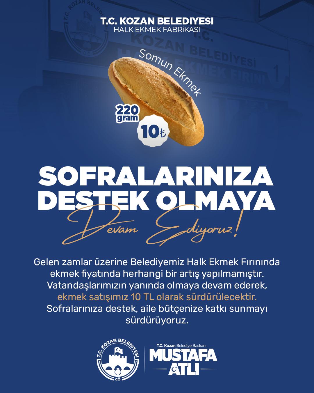 Kozan Belediyesi Halk Ekmekte Fiyat Artışı Yok!