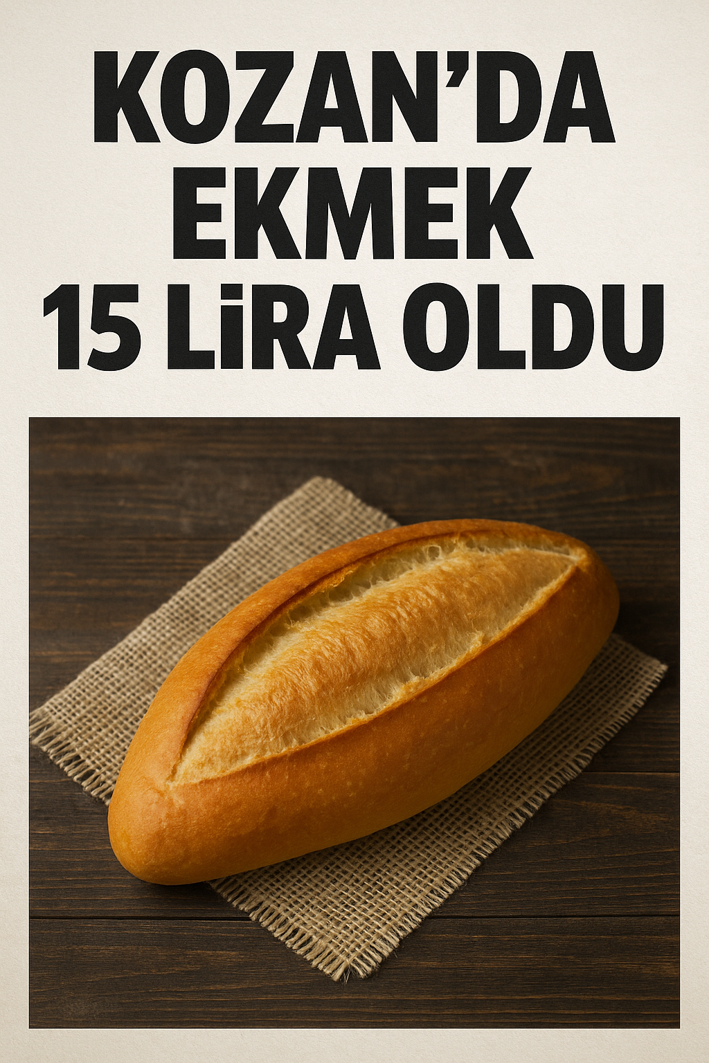  Kozan’da Ekmek 15 TL Oldu