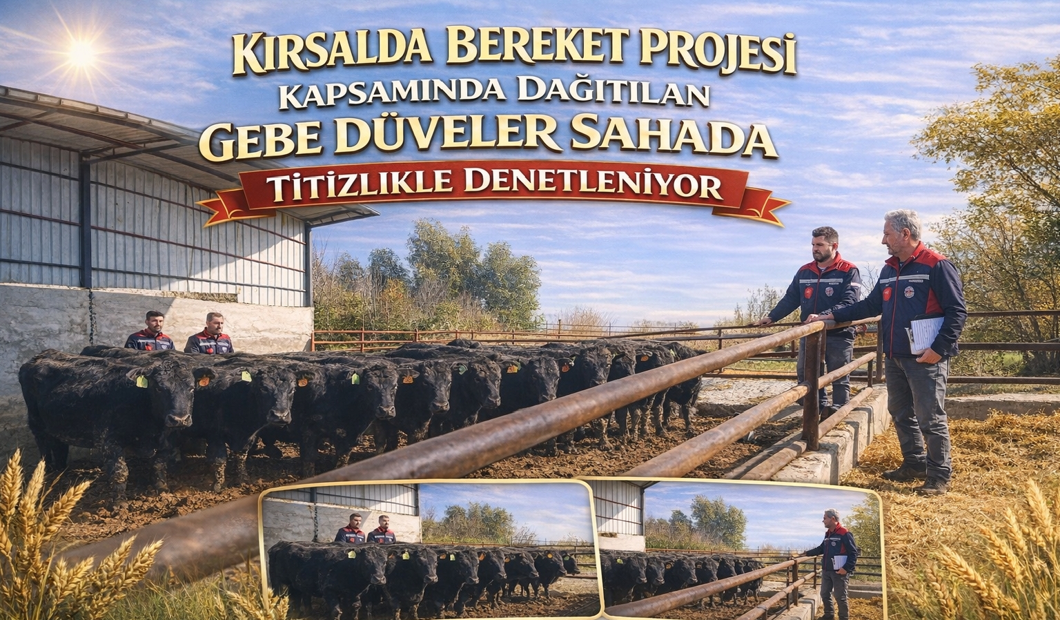 Kırsalda Bereket Projesi Kapsamında Dağıtılan Gebe Düveler Sahada Titizlikle Denetleniyor
