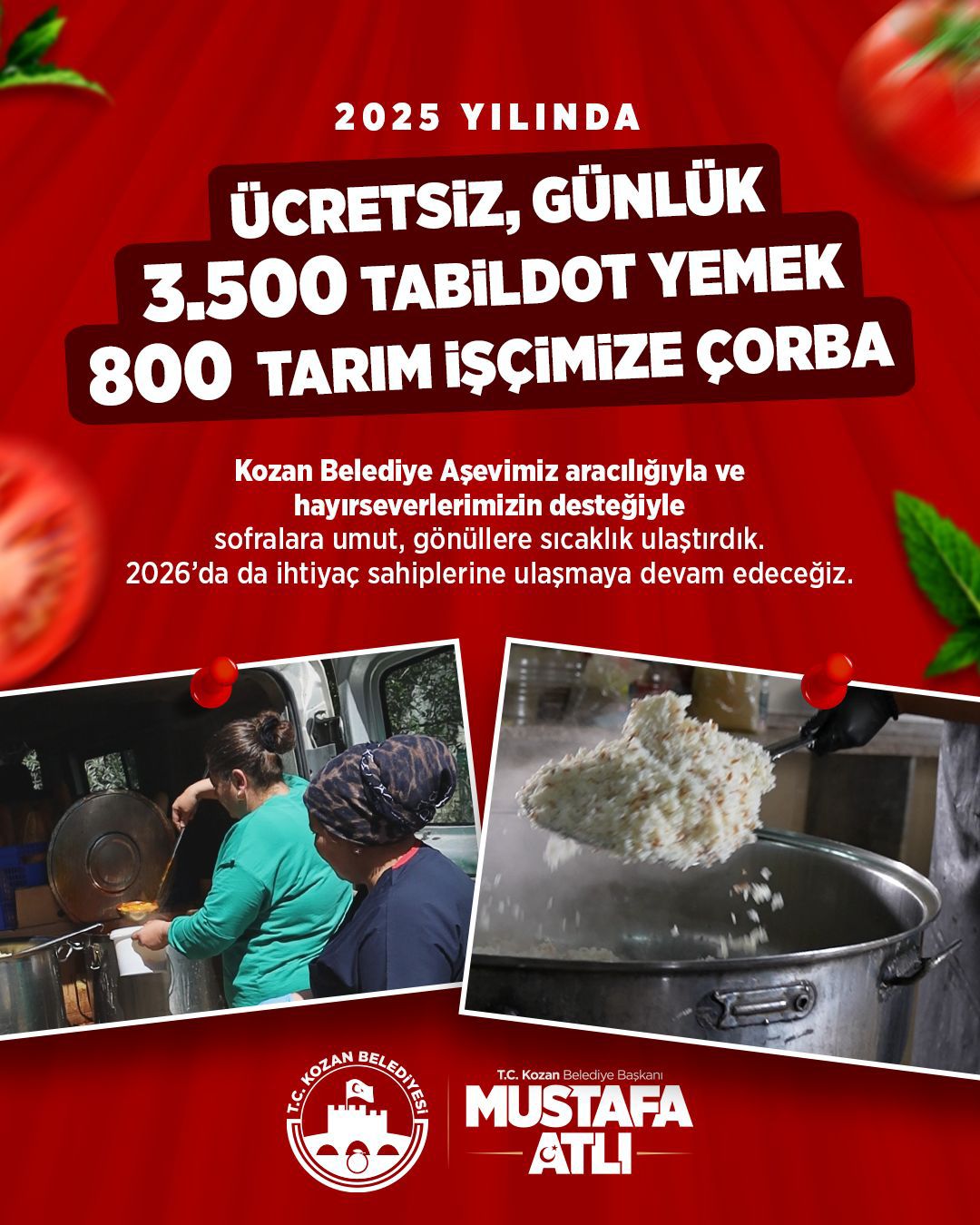 Kozan Belediyesi’nden Günde Binlerce Sofraya Sıcak Destek