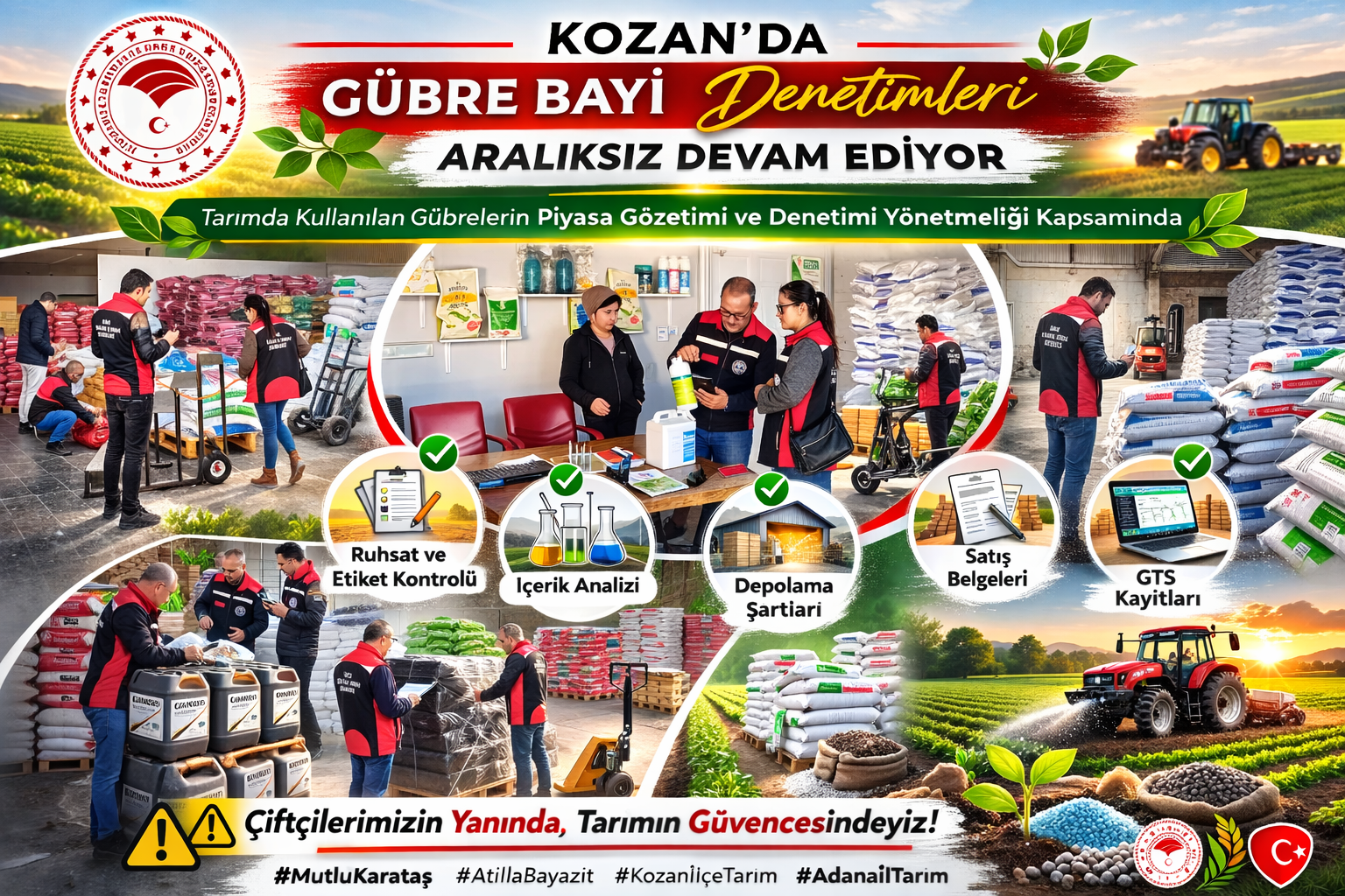KOZAN’DA GÜBRE BAYİLERİNE SIKI DENETİM