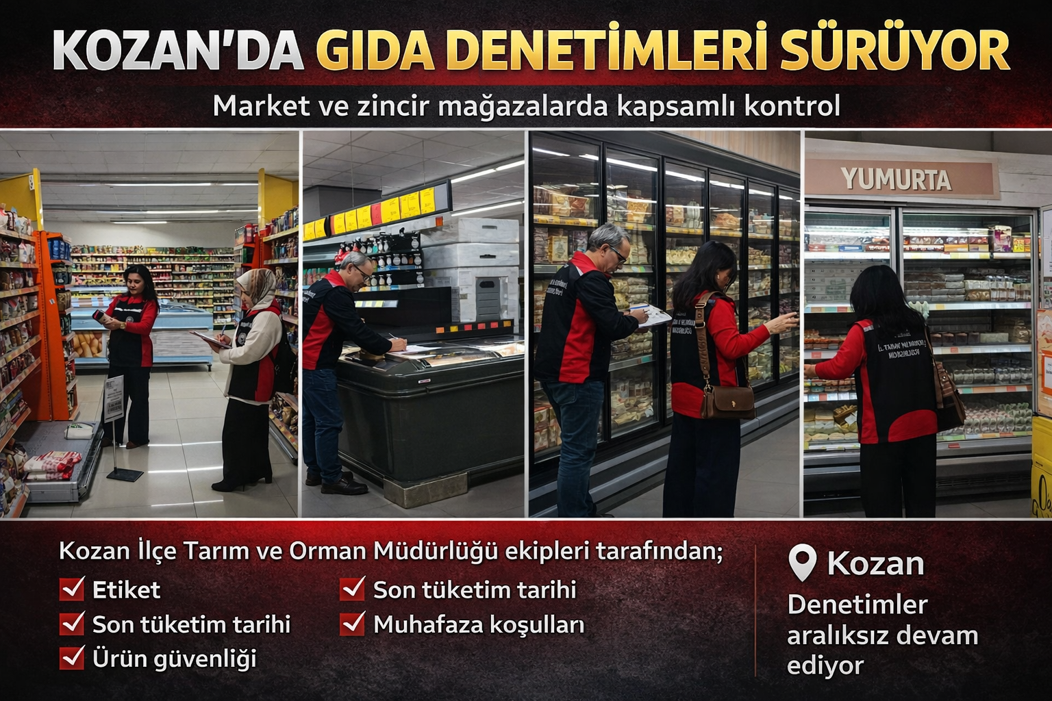 Kozan’da TÜFİS Kapsamında Piyasa Takibi Sürdürülüyor