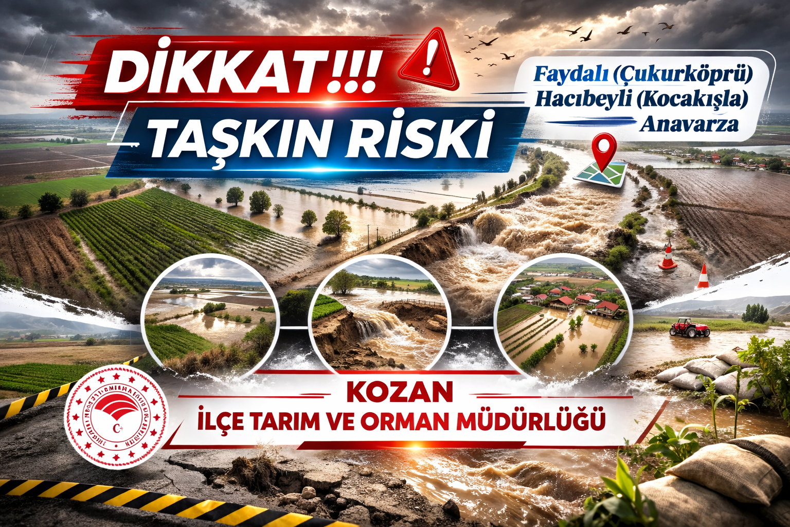 ARSLANTAŞ BARAJI’NDAN SU TAHLİYESİ BAŞLIYOR: KOZAN’IN DOĞU KESİMLERİ İÇİN TAŞKIN UYARISI