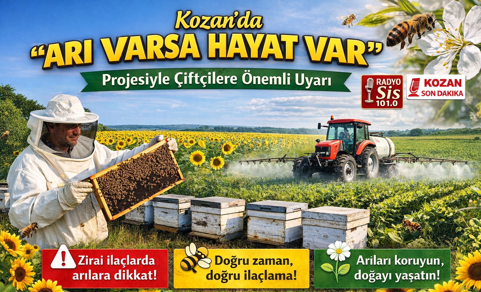 Kozan’da “Arı Varsa Hayat Var” Projesiyle Çiftçilere Önemli Uyarı