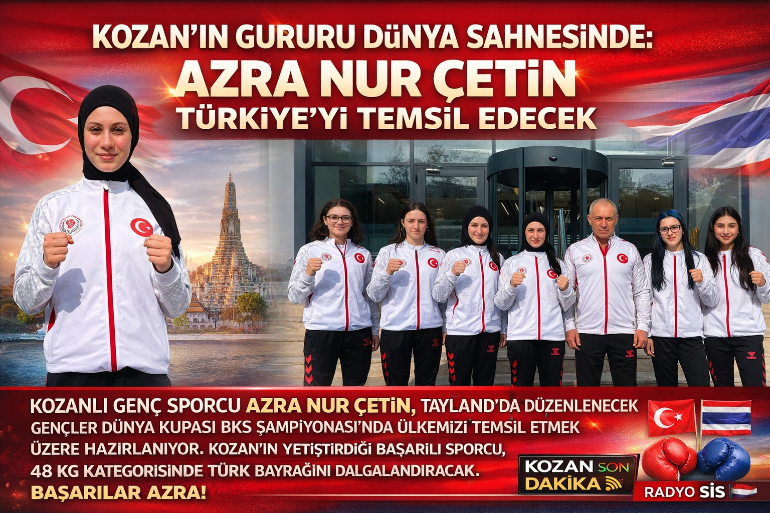 KOZAN’IN GURURU DÜNYA SAHNESİNDE: AZRA NUR ÇETİN TÜRKİYE’Yİ TEMSİL EDECEK