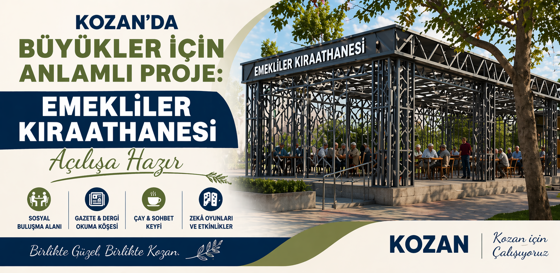 KOZAN’DA BÜYÜKLER İÇİN ANLAMLI PROJE: EMEKLİLER KIRAATHANESİ AÇILIŞA HAZIR