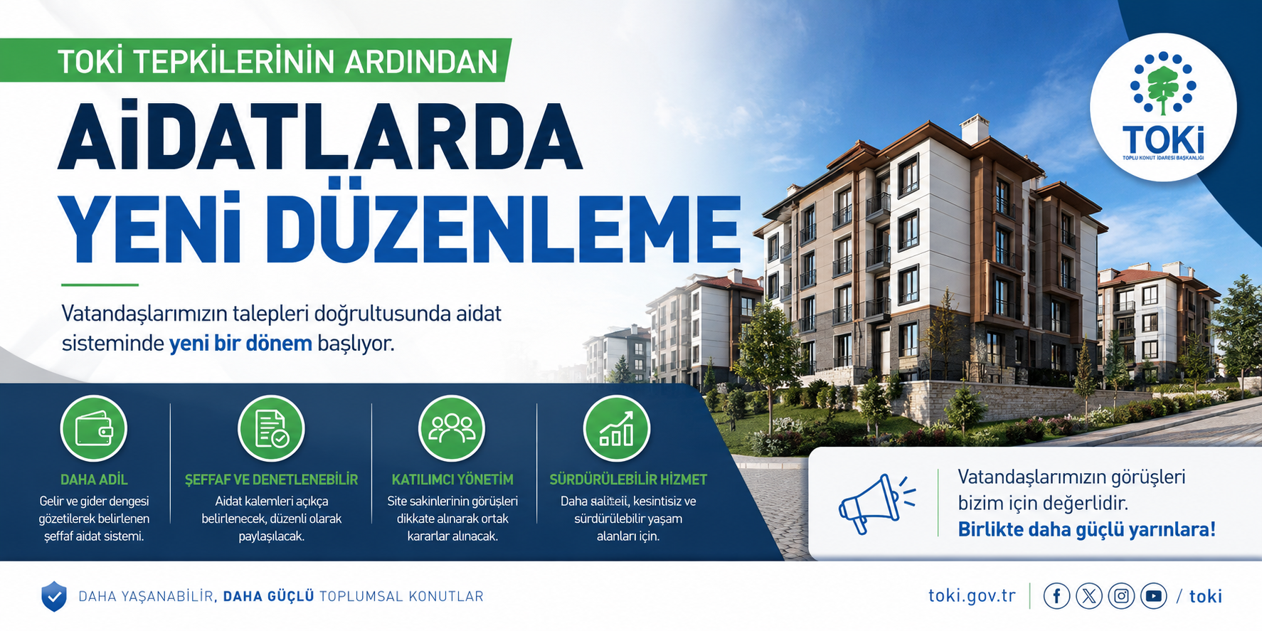 TOKİ Tepkilerinin Ardından Aidatlarda Yeni Düzenleme