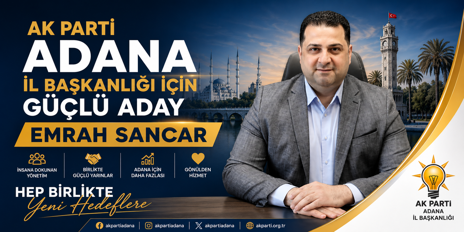 AK Parti Adana İl Başkanlığı İçin Güçlü Aday: Emrah Sancar