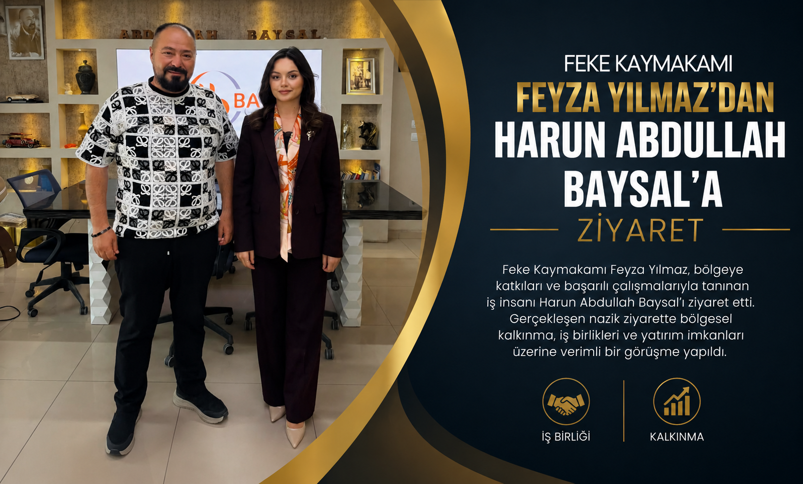 FEKE KAYMAKAMI FEYZA YILMAZ’DAN HARUN ABDULLAH BAYSAL’A VEDA ZİYARETİ
