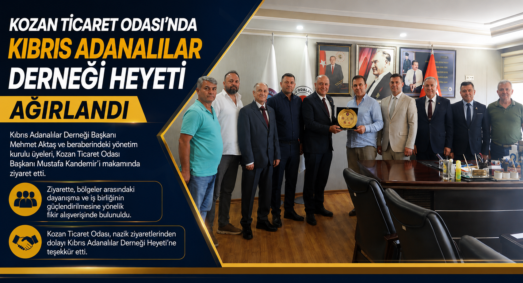 Kozan Ticaret Odası’nda Kıbrıs Adanalılar Derneği Heyeti Ağırlandı