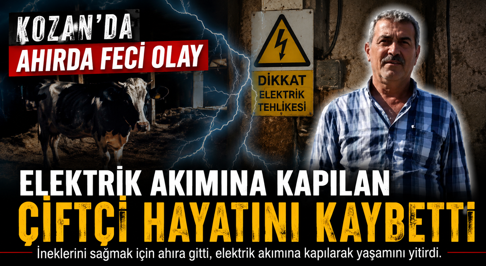 Kozan’da Ahırda Feci Olay: Elektrik Akımına Kapılan Çiftçi Hayatını Kaybetti