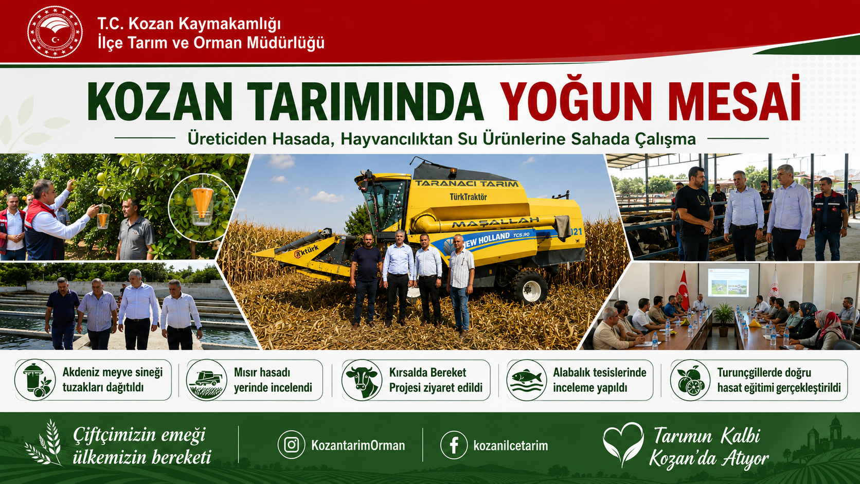 Kozan Tarımında Yoğun Mesai: Üreticiden Hasada, Hayvancılıktan Su Ürünlerine Sahada Çalışma