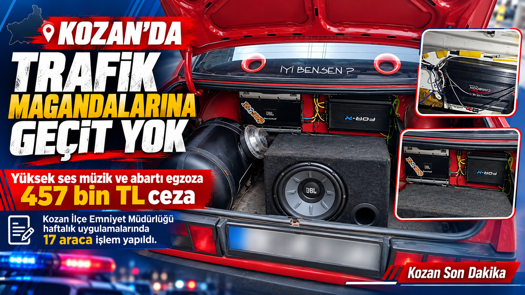 KOZAN’DA EMNİYETTEN BİR HAFTADA YOĞUN MESAİ: 3 TUTUKLAMA, 457 BİN TL CEZA