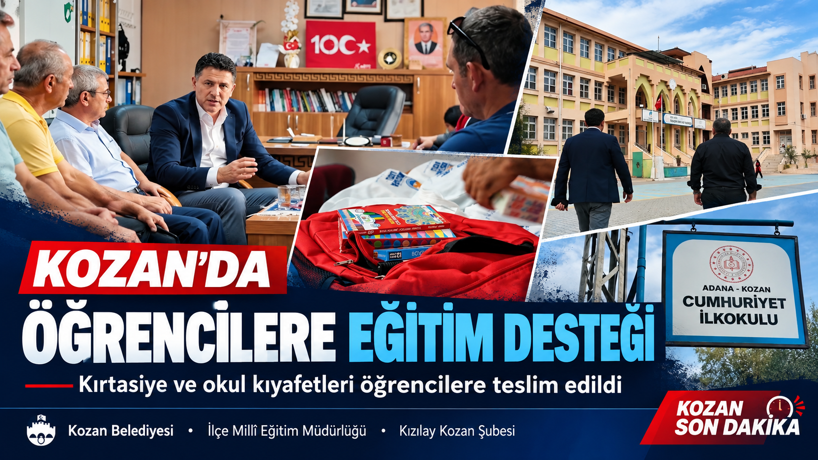 Kozan’da öğrencilere kırtasiye ve okul kıyafeti desteği