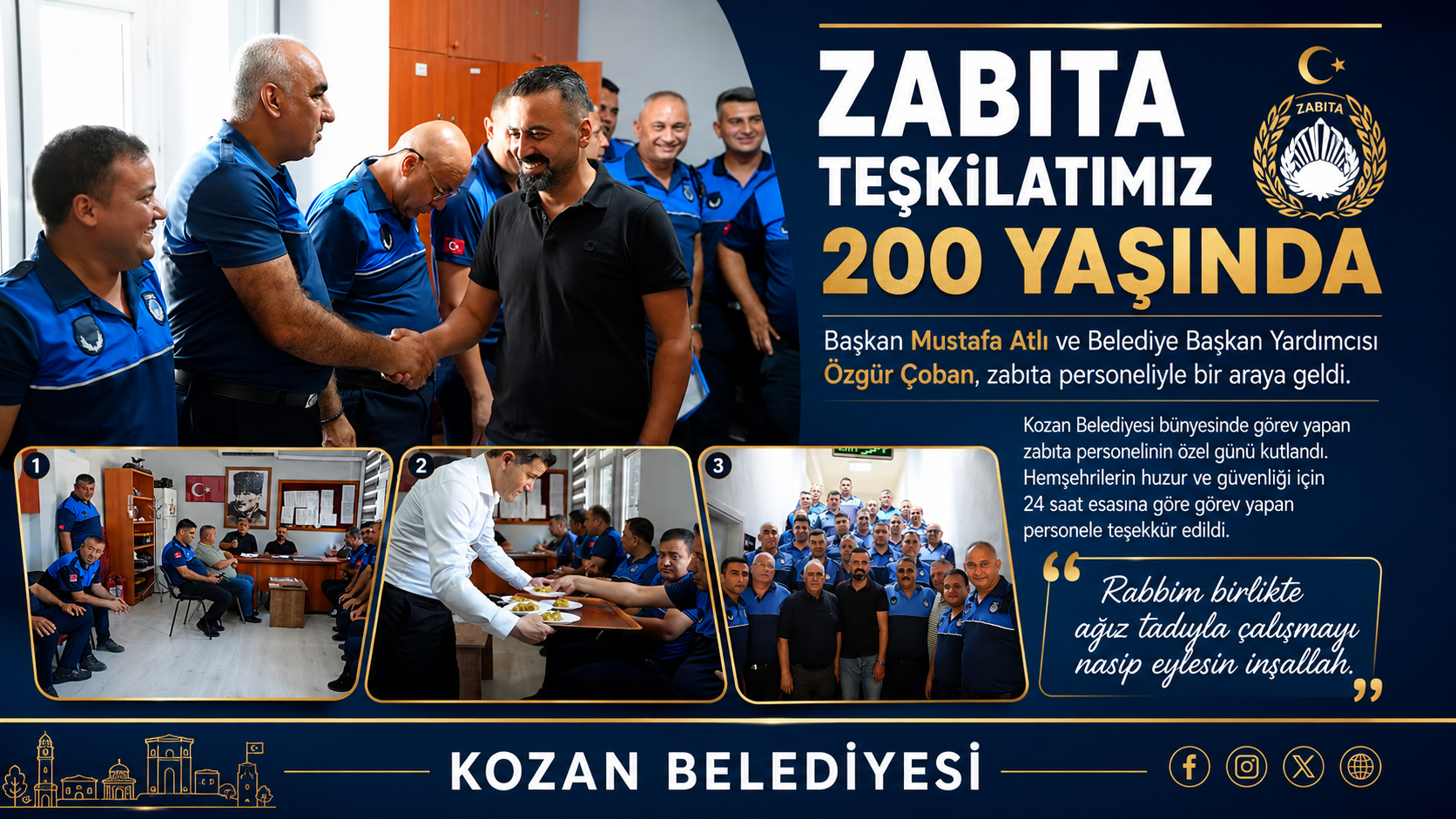 KOZAN’DA ZABITA TEŞKİLATININ 200. YILI KUTLANDI