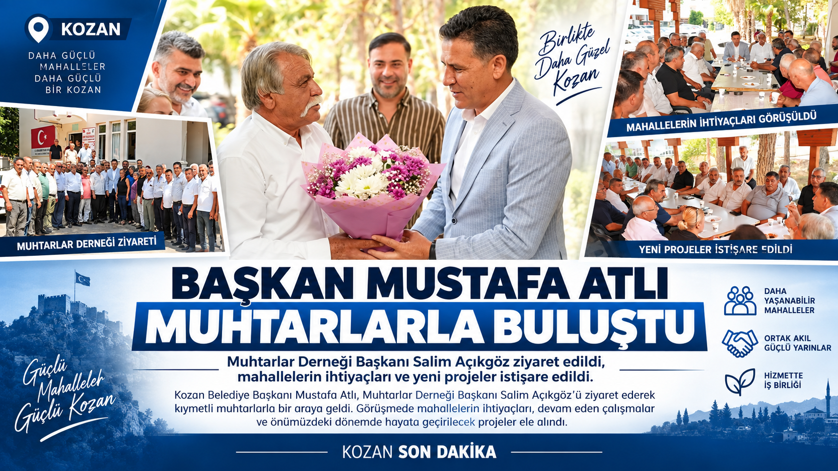 BAŞKAN ATLI MUHTARLARLA BİR ARAYA GELDİ: MAHALLELERİN İHTİYAÇLARI MASAYA YATIRILDI