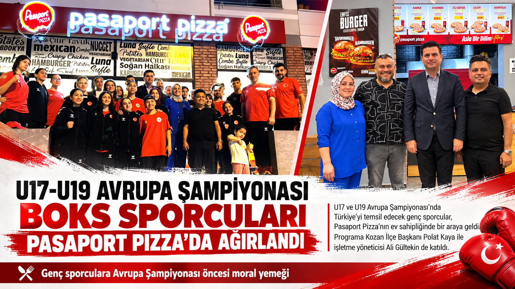 U17 VE U19 MİLLİ BOKS SPORCULARI PASAPORT PİZZA’DA AĞIRLANDI