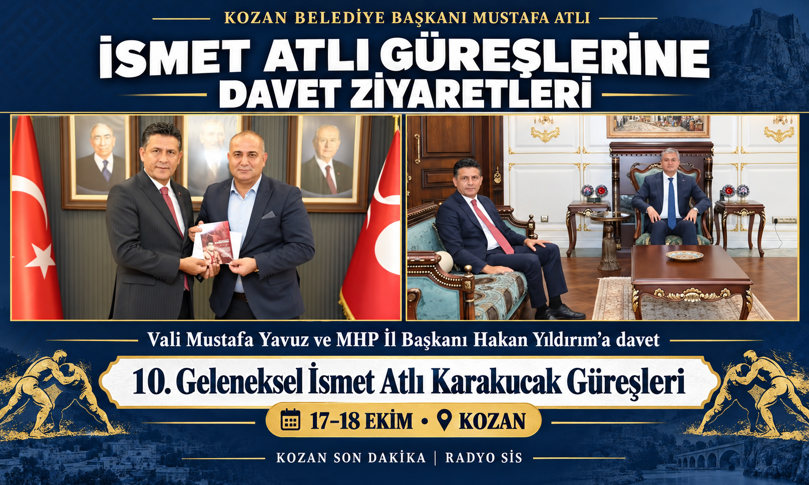 BAŞKAN MUSTAFA ATLI’DAN İSMET ATLI GÜREŞLERİNE DAVET