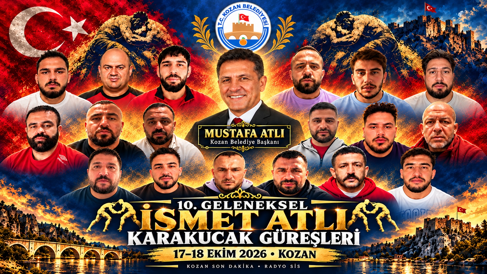 KOZAN’DA GÜREŞ ŞÖLENİ: 32 BAŞPEHLİVAN ER MEYDANINA ÇIKACAK