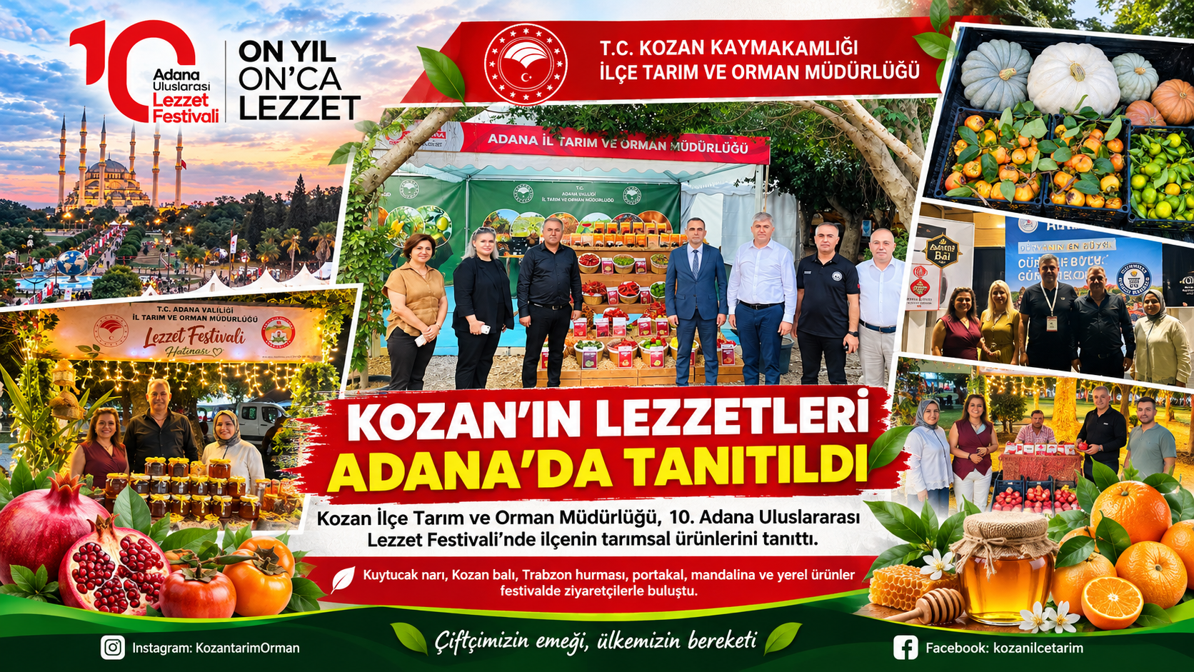 KOZAN’IN EŞSİZ LEZZETLERİ 10. ADANA ULUSLARARASI LEZZET FESTİVALİ’NDE TANITILIYOR