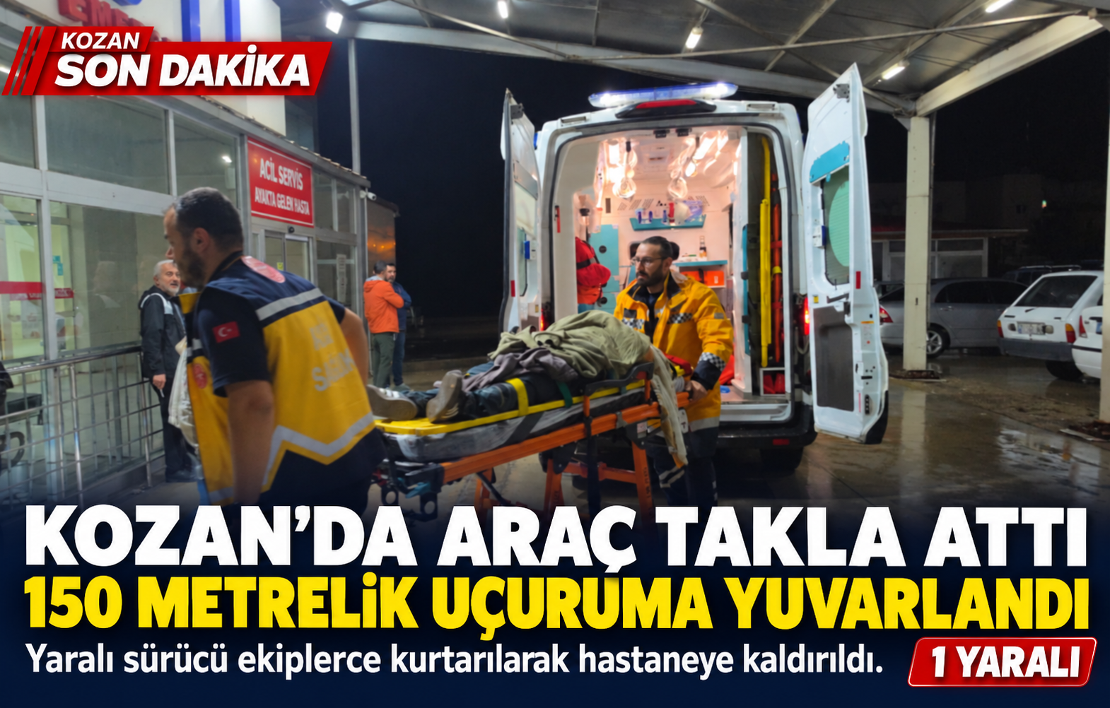 Kozan’da araç takla atarak 150 metrelik uçuruma yuvarlandı: 1 yaralı